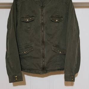 Maurice's army green zip-up jacket